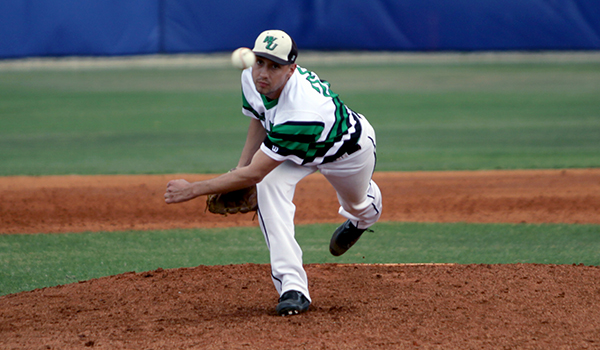 Copyright 2017; Wilmington University. All rights reserved. File photo of Zach Rumford pitching against Stonehill.