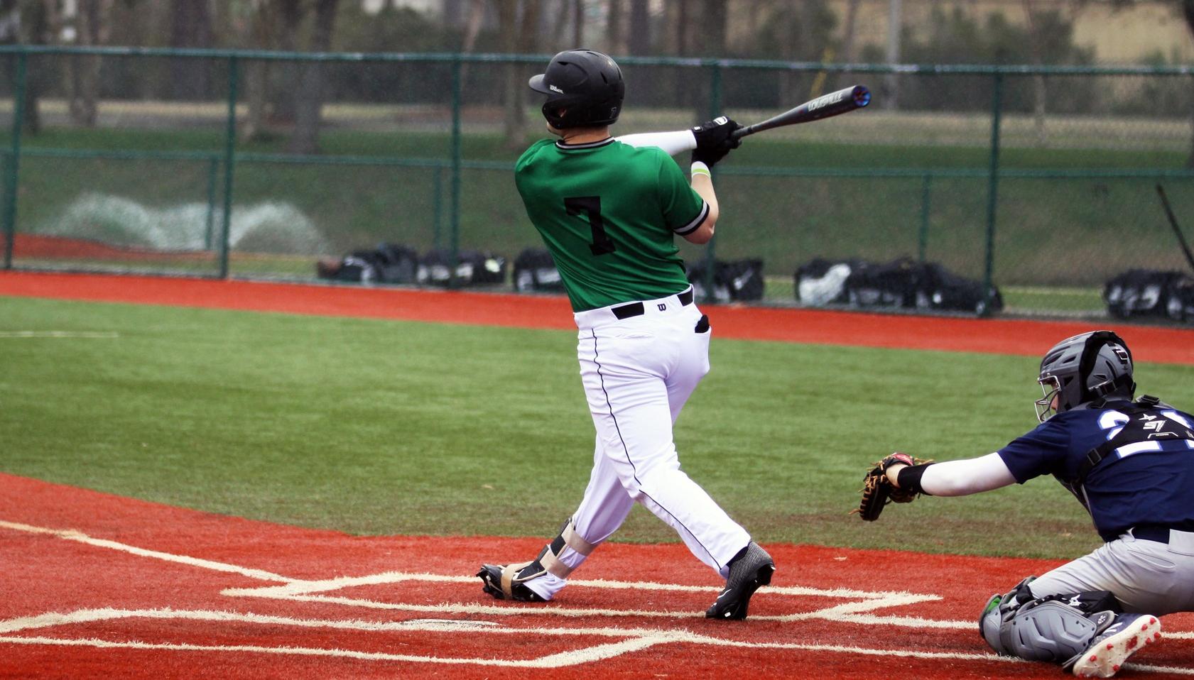 Copyright 2019; Wilmington University. All rights reserved. File photo of Kendall Small who went 4-for-4 with two doubles and two RBI at Lynn. Photo by Dan Lauletta. February 24, 2019 vs. Molloy at Myrtle Beach, S.C.