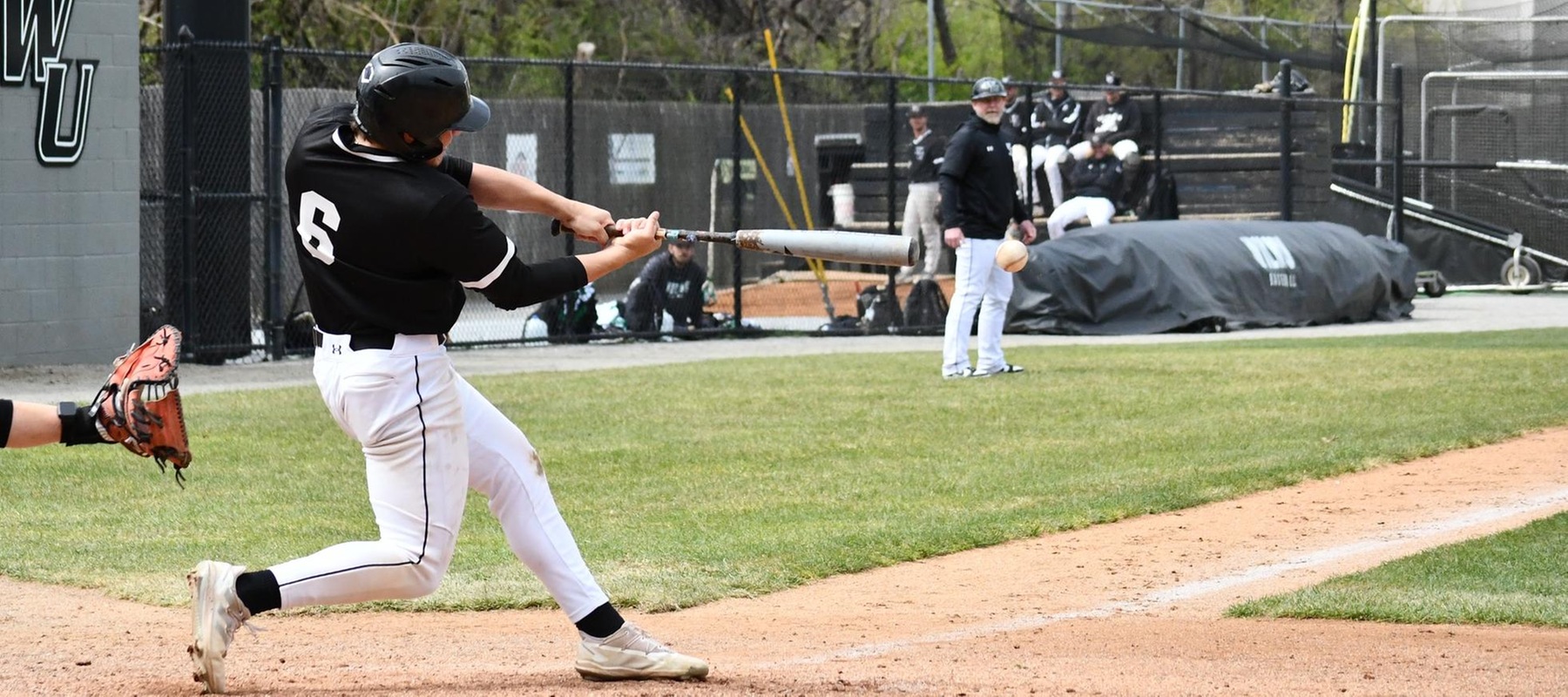 File photo of Tyler Pirrung who went 7-for-7 with a homer, a double, and 4 RBI in the doubleheader at Chestnut Hill. Copyright 2024; Wilmington University. All rights reserved. Photo by Alea Javorowsky. March 26, 2024 vs. Dominican.