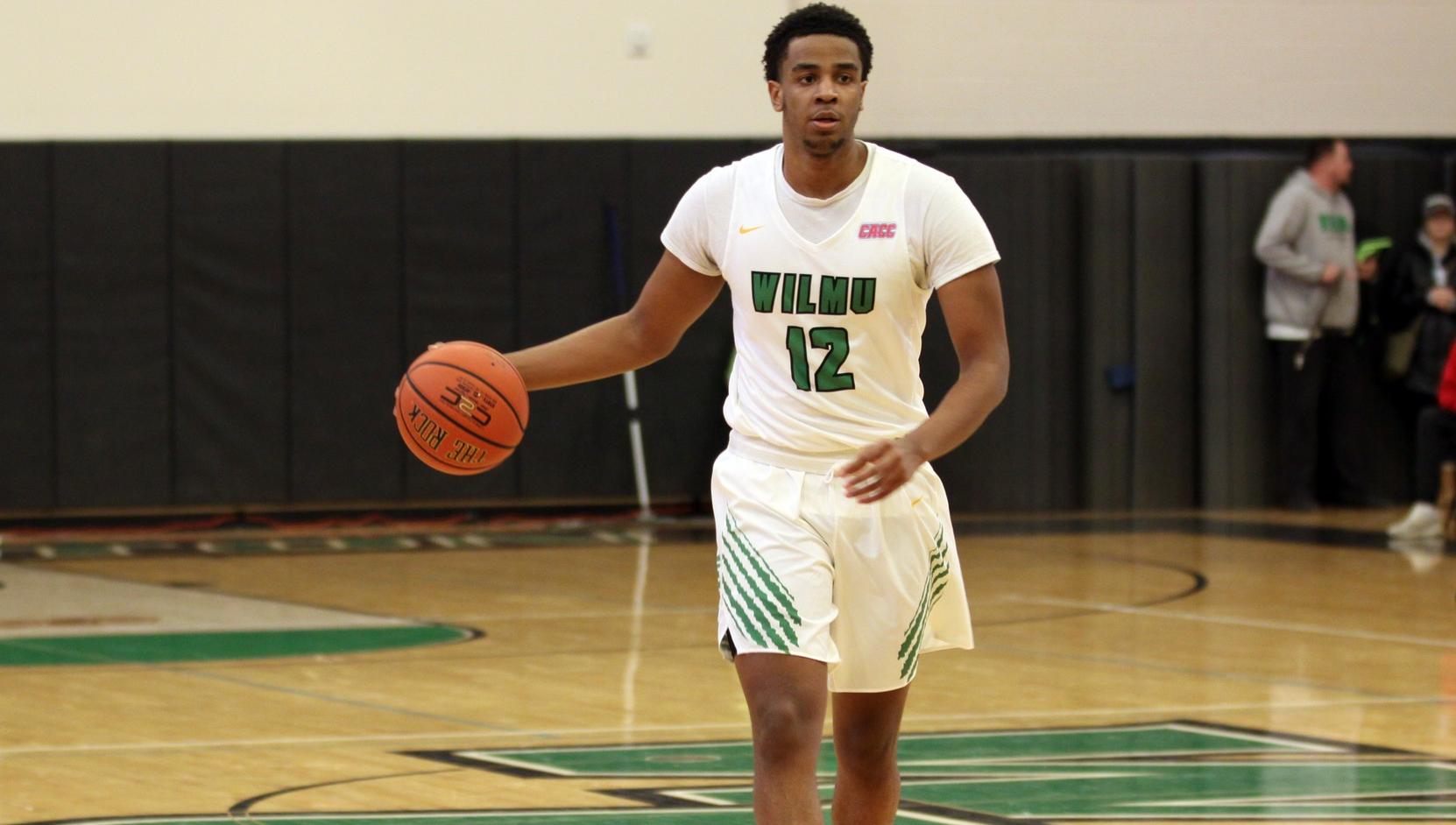 Copyright 2019; Wilmington University. All rights reserved. File photo of Jordan Harding who secured a double-double at Chestnut Hill. Photo by Katlynne Tubo. February 2, 2019 vs. Caldwell.