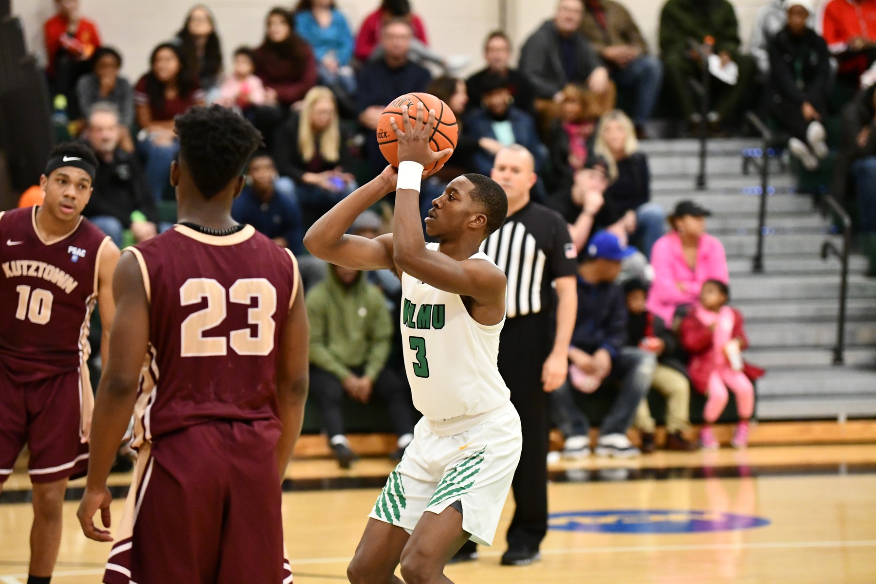 File photo of Taalib Holloman who led the team with 17 points at Goldey-Beacom. Copyright 2019; Wilmington University. All rights reserved. Photo by Gavin Bethell. December 14, 2019 vs. Kutztown.