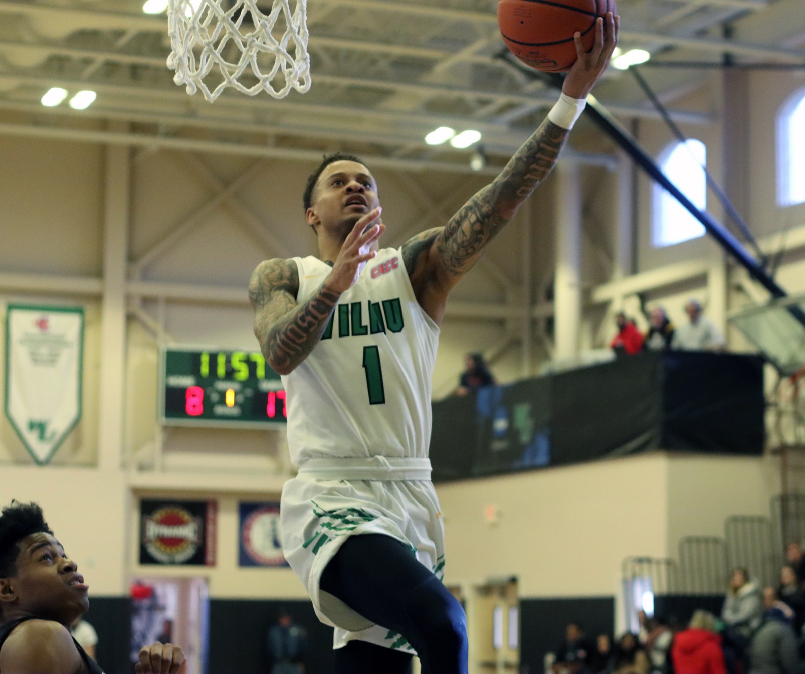 File photo of Jermaine Head who scored 26 points and is now 6 points away from tying the all-time career mark of 1,808 career points. Copyright 2020; Wilmington University. All rights reserved. Photo by Laura Gil. February 15, 2020 vs. Concordia.