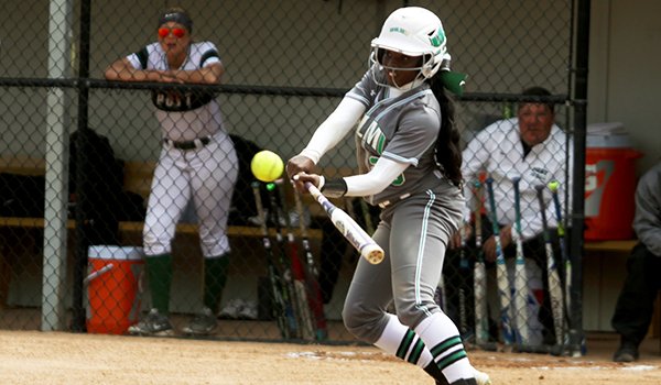 Copyright 2017; Wilmington University. All rights reserved. photo of Rosa'Lynn Burton's single season record tying 83rd hit against Post. She would later break the record and go 2-for-3 in the game. Take by Erin Harvey.