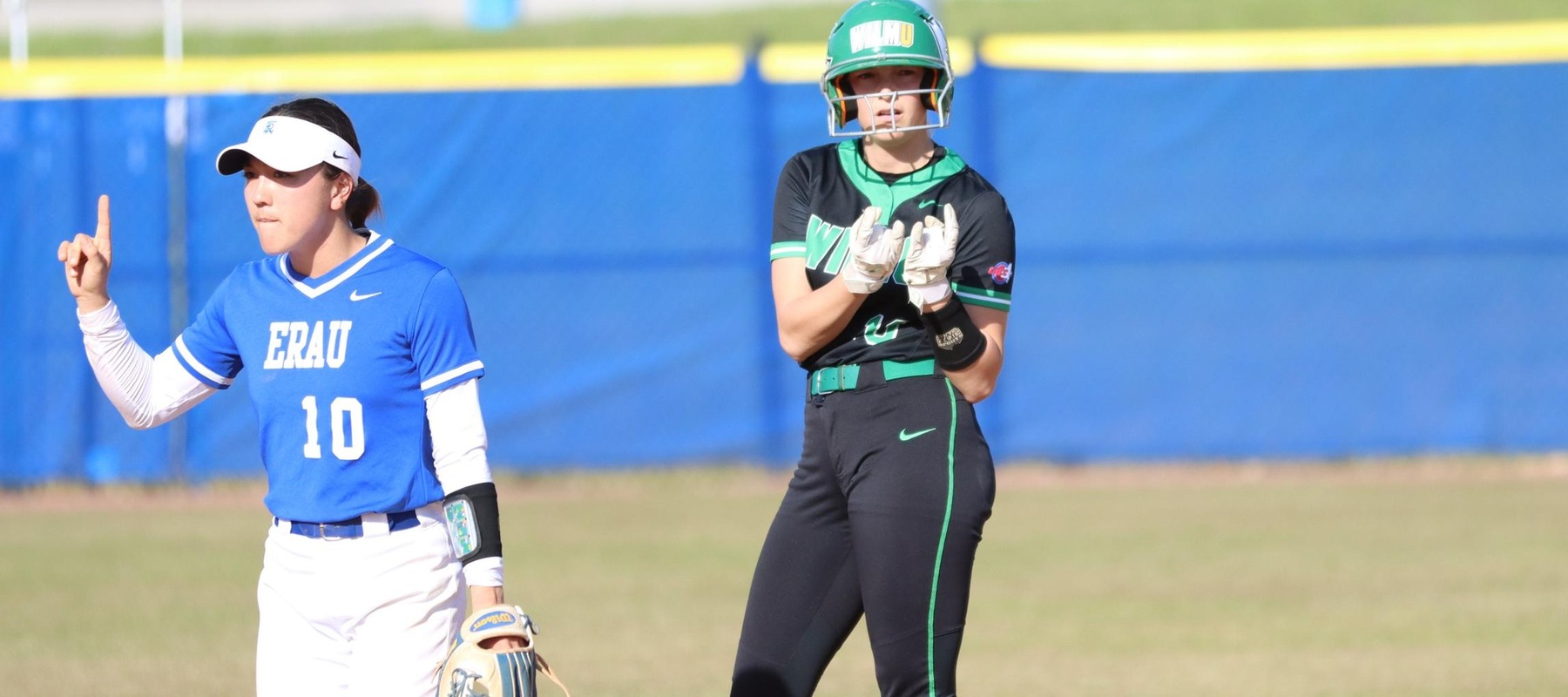 File photo of Sara Miller who went 7-for-7 with six RBI in the doubleheader against Dominican. Copyright 2023; Wilmington University. all rights reserved. Photo by Erin Harvey. February 28, 2023 at Embry-Riddle