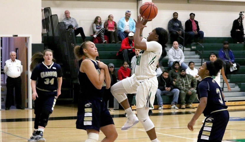 Copyright 2017; Wilmington University. All rights reserved. File photo of LaShyra Williams who led the Wildcats with 21 points at UDC, taken by Brett Heath. November 15, 2017 vs. Clarion.