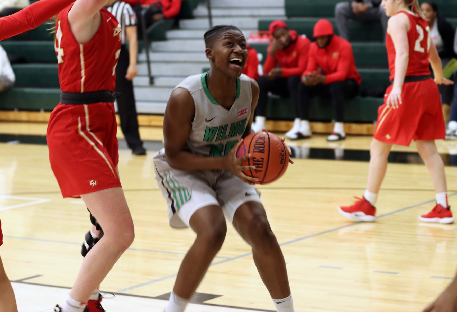 File photo of Emily Ansah who led the Wildcats with 15 points at Caldwell. Copyright 2020. Wilmington University. All rights reserved. Photo by Dan Lauletta. February 4, 2020 vs. Chestnut Hill.