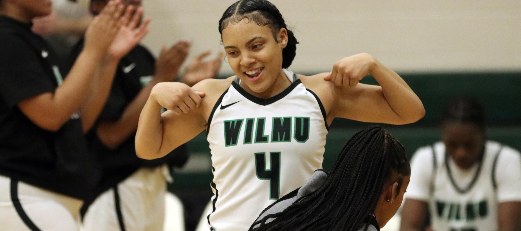 File photo of AMber Washington who had eight points, 12 rebounds, and three assists at Dominican. Copyright 2023; Wilmington University. All rights reserved. Photo by Dan Lauletta.