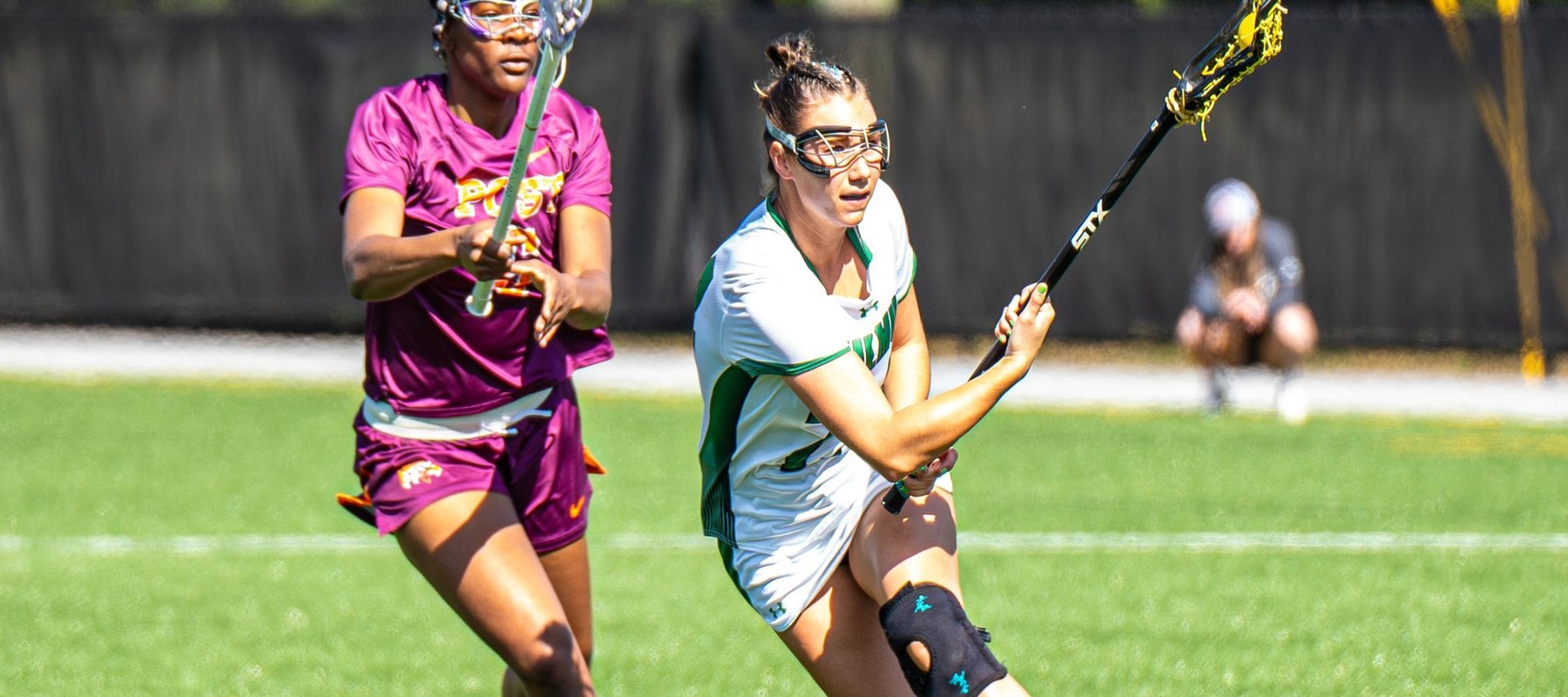 File photo of Makenzie Stritzinger who had 4 goals, 2 assists, and 11 draws at Chestnut Hill. Copyright 2024; Wilmington University. All rights reserved. Photo by Giovanni Badalamenti. March 16, 2024 vs. Post.