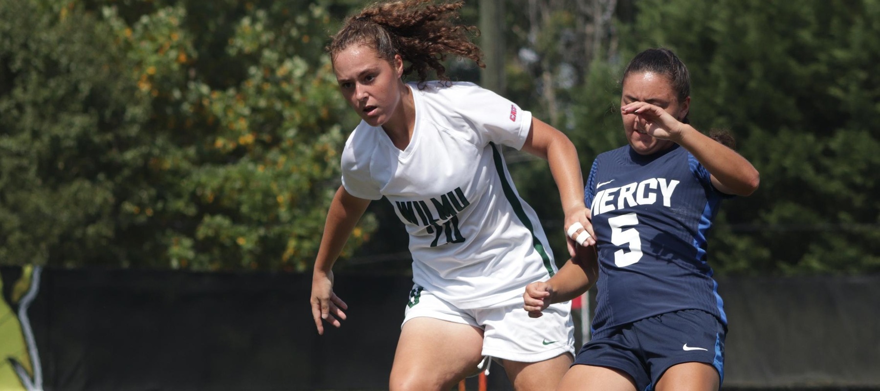 File photo of Samantha Emmi who scored her fourth goal of the year against Dominican on Saturday. Copyright 2022; Wilmington University. All rights reserved. Photo by Victor Molina.