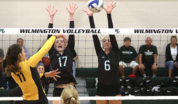 Copyright 2017; Wilmington University. All right reserved. File Photo of Jill Braunsberg (17) and Eile Harris (6) who led the Wildcats offensively at Jefferson, taken by Frank Stallworth.