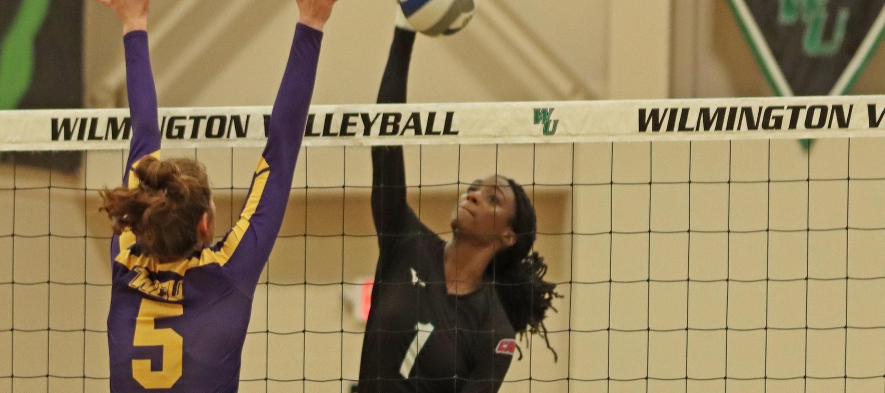 Photo of Angel Oliver who had 13 kills and five blocks against West Chester. Copyright 2021; Wilmington University. All rights reserved. Photo by Trudy Spence. September 23, 2021 vs. West Chester