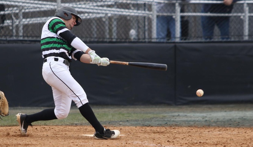 Copyright 2018; Wilmington University. All rights reserved. File photo of Max Carney who went 3-for-6 with a home run and six RBI in game two at Concordia. Photo by Frank Stallworth. March 17, 2018 vs. Post.