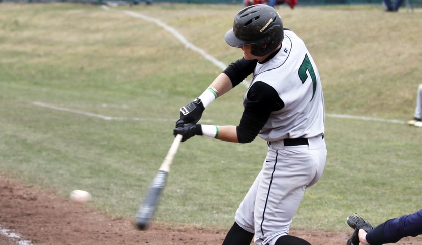 Copyright 2018; Wilmington University. All rights reserved. File photo of Kendall Small who batted 5-for-9 with two doubles, a triple, and six RBI at USciences on Wednesday. Photo by Dan Lauletta on March 28 at Jefferson.