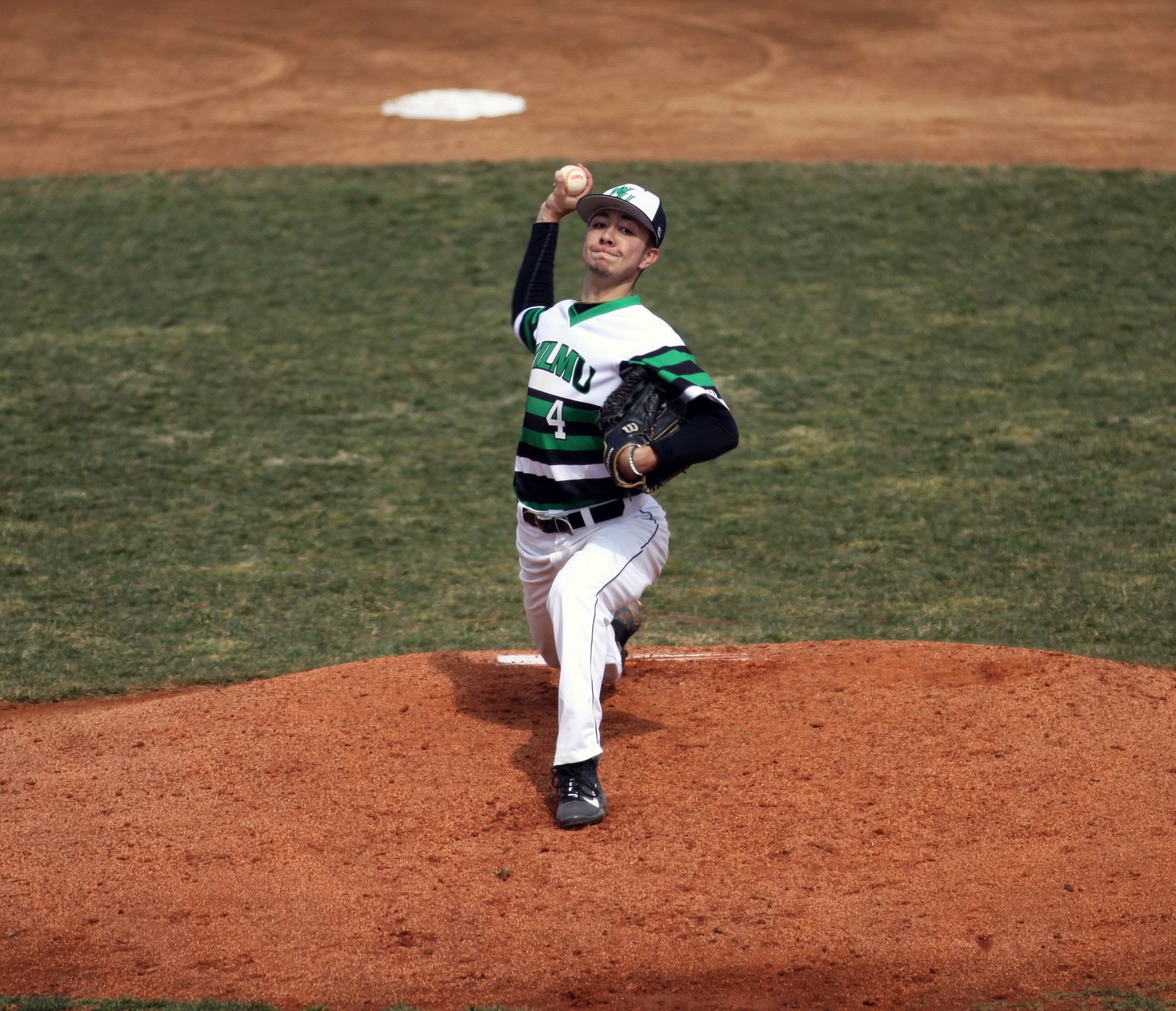 Copyright 2019; Wilmington University. All rights reserved. Photo of Kyle Maxwell who struck out 11 in a tough luck loss in game one at Felician. Photo by Dan Lauletta. March 20, 2019 vs. USciences.