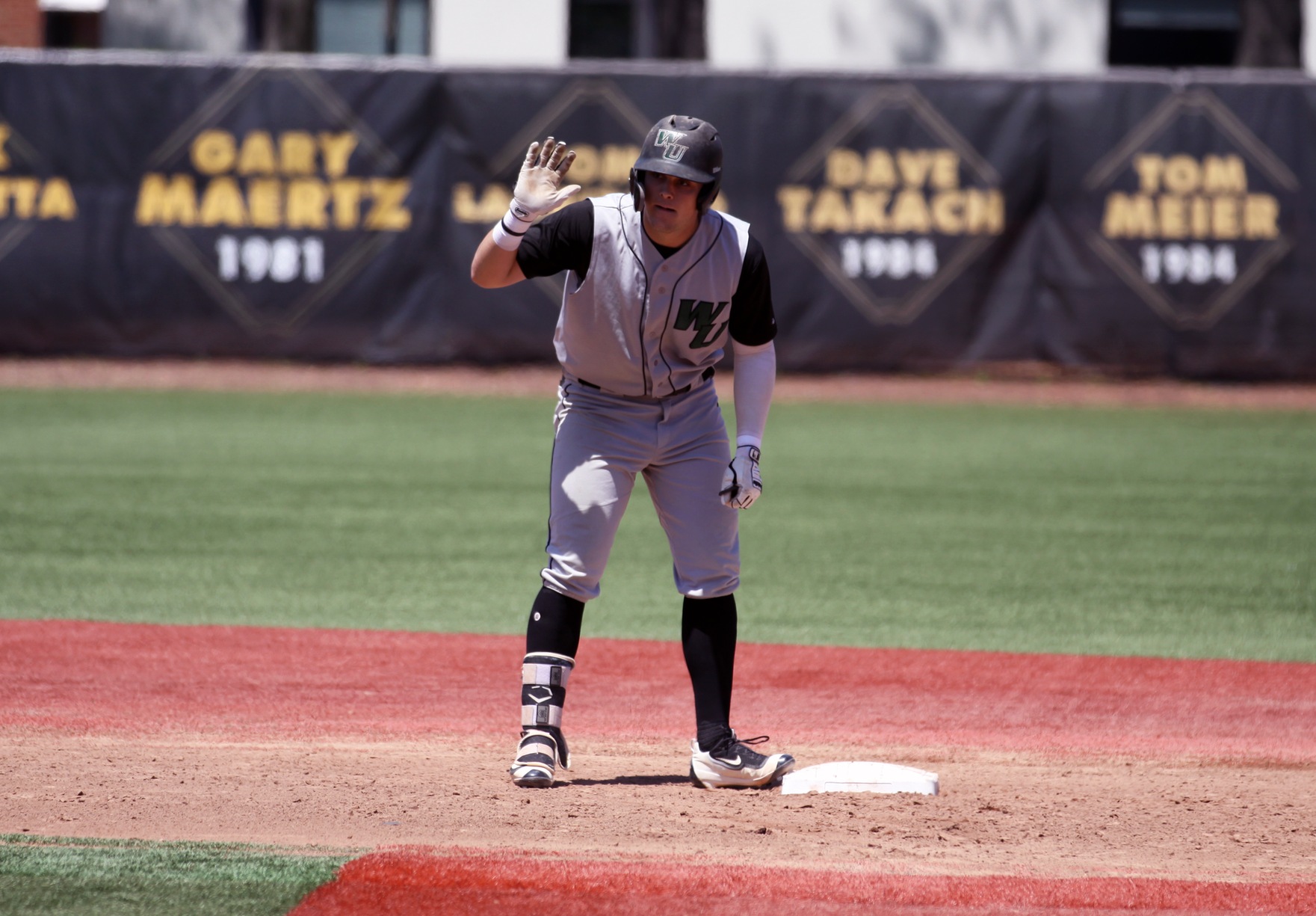Copyright 2019; Wilmington University. All rights reserved. Photo of Kendall Small following his RBI double. Photo by Dan Lauletta. May 18, 2019 vs. NYIT. NCAA DII East Regional 1 Final at Adelphi University.