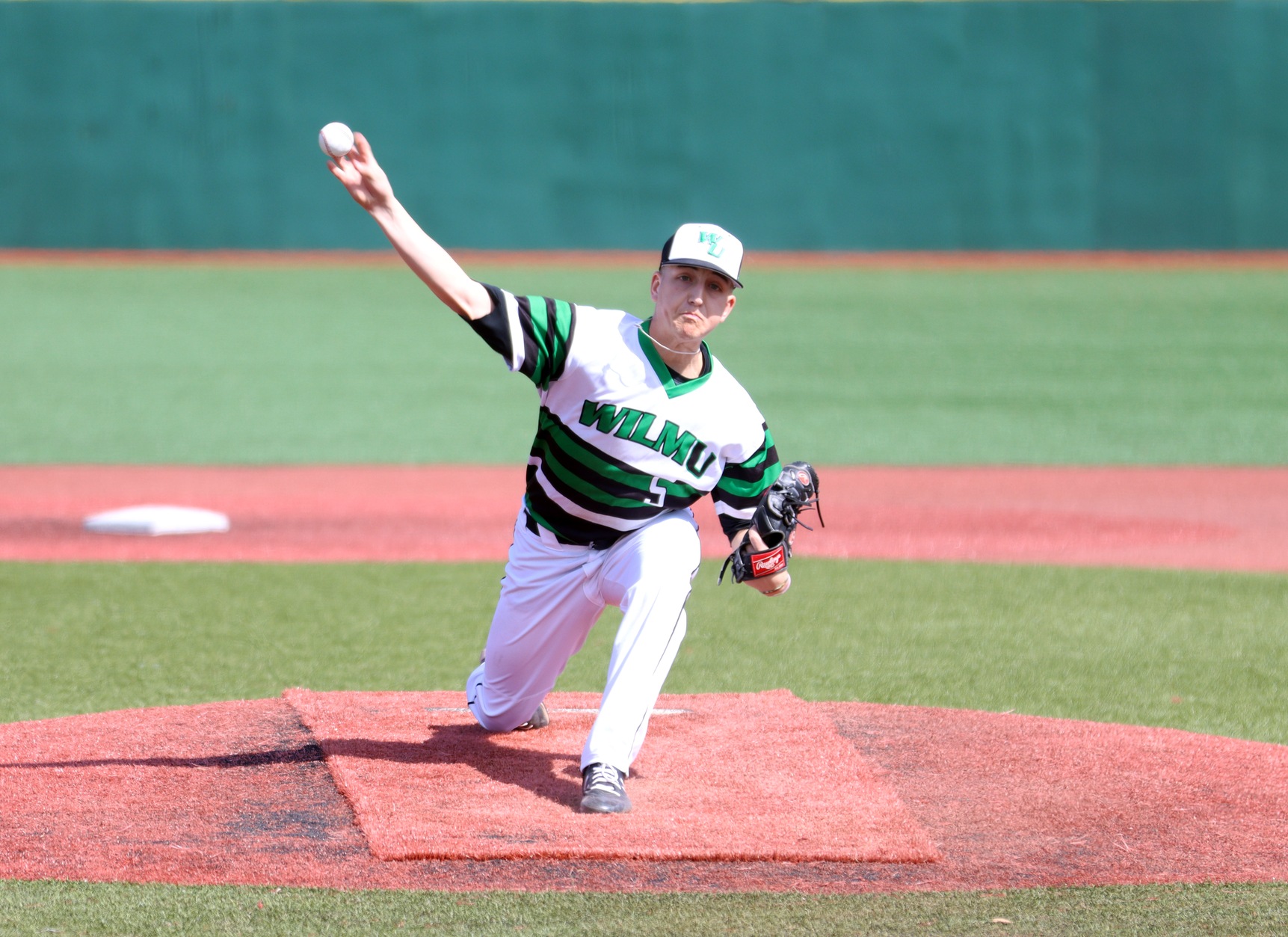 File photo of Matt Warrington who struck out 12 in six innings on Tuesday. Copyright 2020; Wilmington University. All rights reserved. Photo by Dan Lauletta. February 23, 2020 vs. #12 New York Tech in Myrtle Beach.