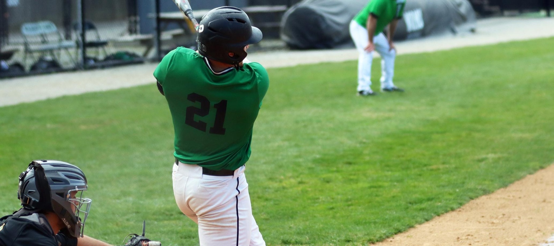 File Photo of Quintin Ivy who batted 4-for-7 with a double and 3 RBI in the DH at Post. Copyright 2021; Wilmington University. All rights reserved. Photo by Erin Harvey.
