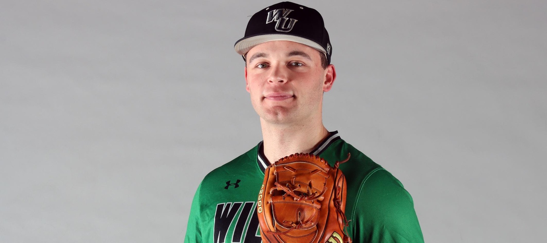 Photo of Rich Albrecht who struck out 7 Molloy batters in 5 innings pitched, allowing only 1 run on 2 hits. Copyright 2023; Wilmington University. All rights reserved. Photo by Dan Lauletta.