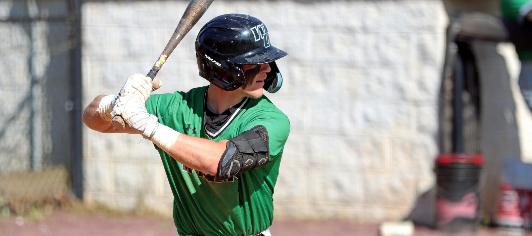 Photo of Sean Glatts who batted 3-for-4 with three RBI at Goldey-Beacom. Copyright 2024; Wilmington University. All rights reserved. Photo by Dan Lauletta, April 23, 2024 at Goldey-Beacom.