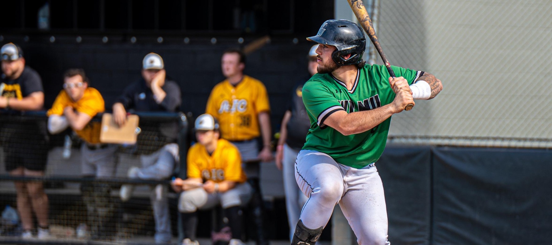 File photo of Nick Classie who hit a two-run homer and had three RBI against No. 2 Millersville. Copyright 2024; Wilmington University. All rights reserved. Photo by Giovanni Badalamenti. March 13, 2024 vs. American International.