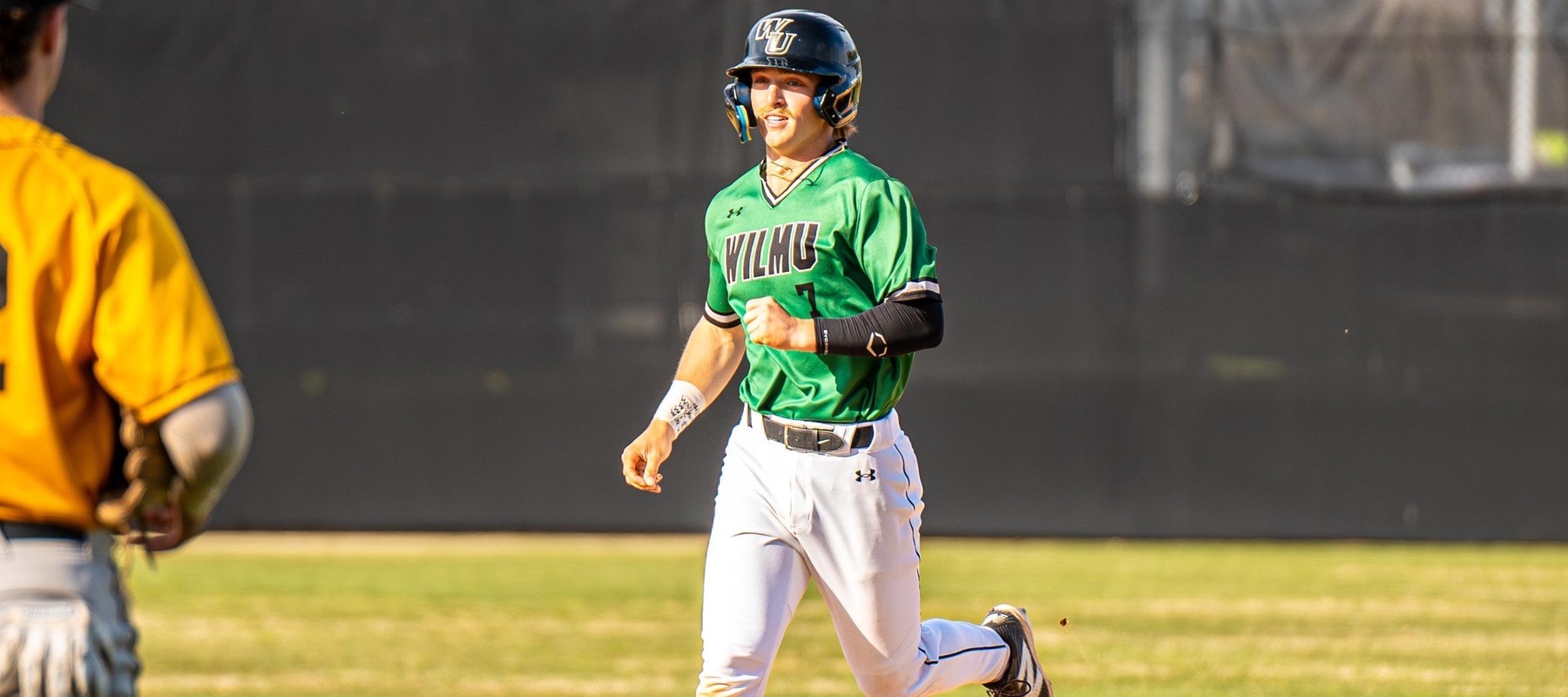 File photo of Brandon Grygo who went 3-for-5 with two doubles on Saturday against IUP. Copyright 2024; Wilmington University. All rights reserved. Photo by Giovanni Badalamenti. March 13, 2024 vs. American International.