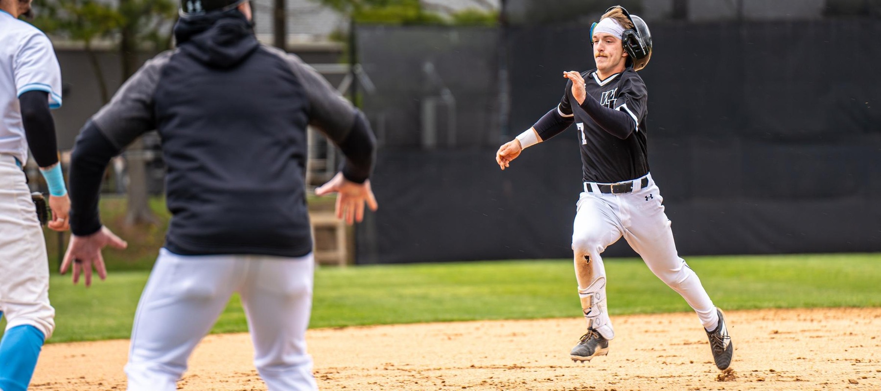 File photo of Brandon Grygo who had a double and a triple against Chestnut Hill. Copyright 2024; Wilmington University. All rights reserved. Photo by Giovanni Badalamenti. April 6, 2024 vs. Holy Family.