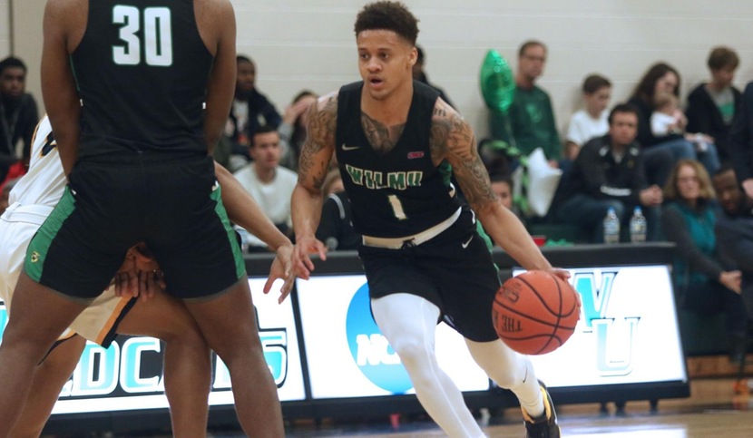 Copyright 2018; Wilmington University. All rights reserved. File photo of Jermaine Head, taken by Frank Stallworth. February 24, 2018 vs. Goldey-Beacom.