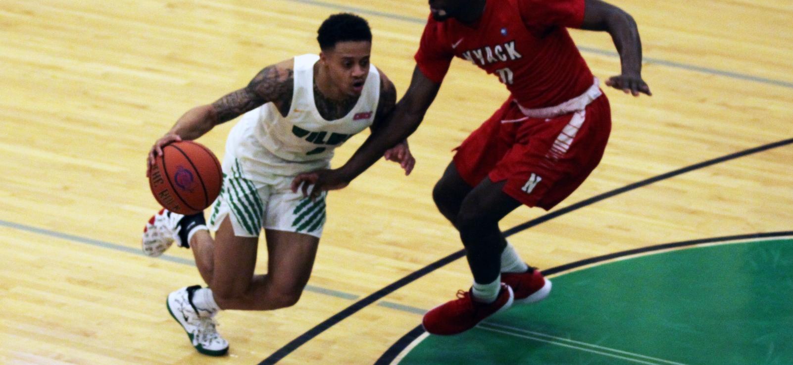 Copyright 2019; Wilmington University. All rights reserved. File photo of Jermaine Head who scored 27 points at USciences. Photo by Dan Lauletta. January 5, 2019 vs. Nyack.