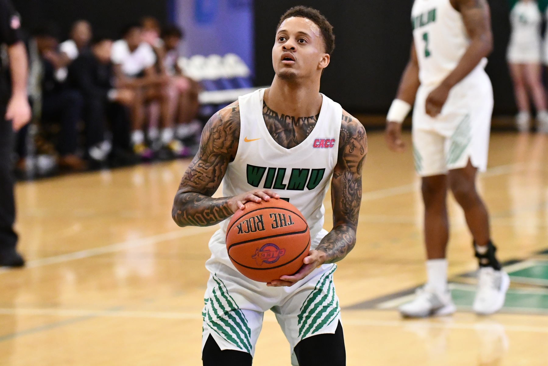 File photo of Jermaine head at the foul line, where he went 13-for-13 against Bloomfield, setting a new single game mark for makes without a miss. Copyright 2019; Wilmington University. All rights reserved. Photo by Gavin Bethell. December 14, 2019 vs. Kutztown.