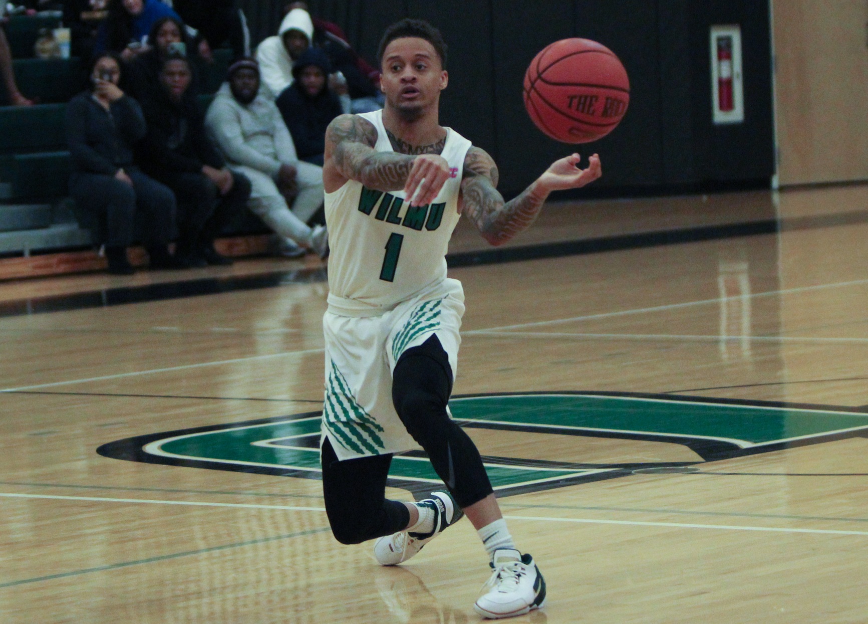 File photo of Jermaine Head who dished out 14 assists while scoring 17 points at Caldwell. Copyright 2020; Wilmington University. All rights reserved. Photo by Samantha Kelley. February 4, 2020 vs. Chestnut Hill.