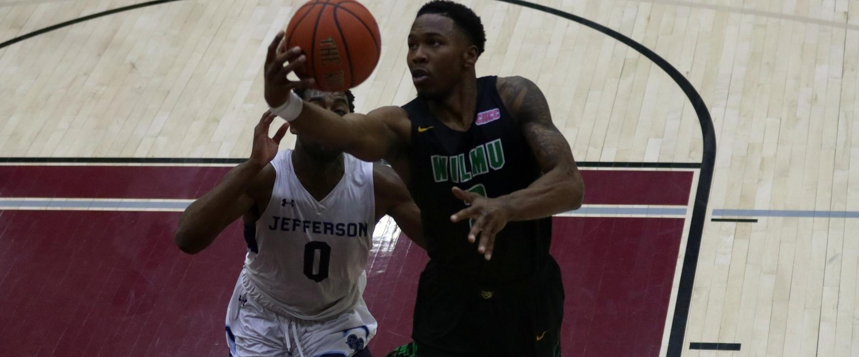 File photo of Kam Cooper who led the Wildcats with 18 points on Saturday at St. Michael's. Copyright 2020. Wilmington University. All rights reserved. Photo by Dan Lauletta. March 7, 2020 vs. Jefferson in CACC Tournament Semi Final Game.
