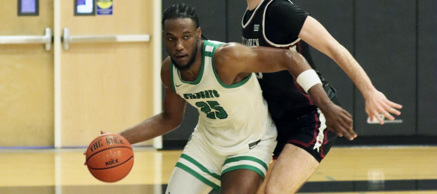 File photo of Nalik Veasely who had 11 points, 9 rebounds, and 7 blocked shots at UDC on Monday. Copyright 2023; Wilmington University. All rights reserved. Photo by Dan Lauletta. December 9, 2023 vs. Lock Haven.
