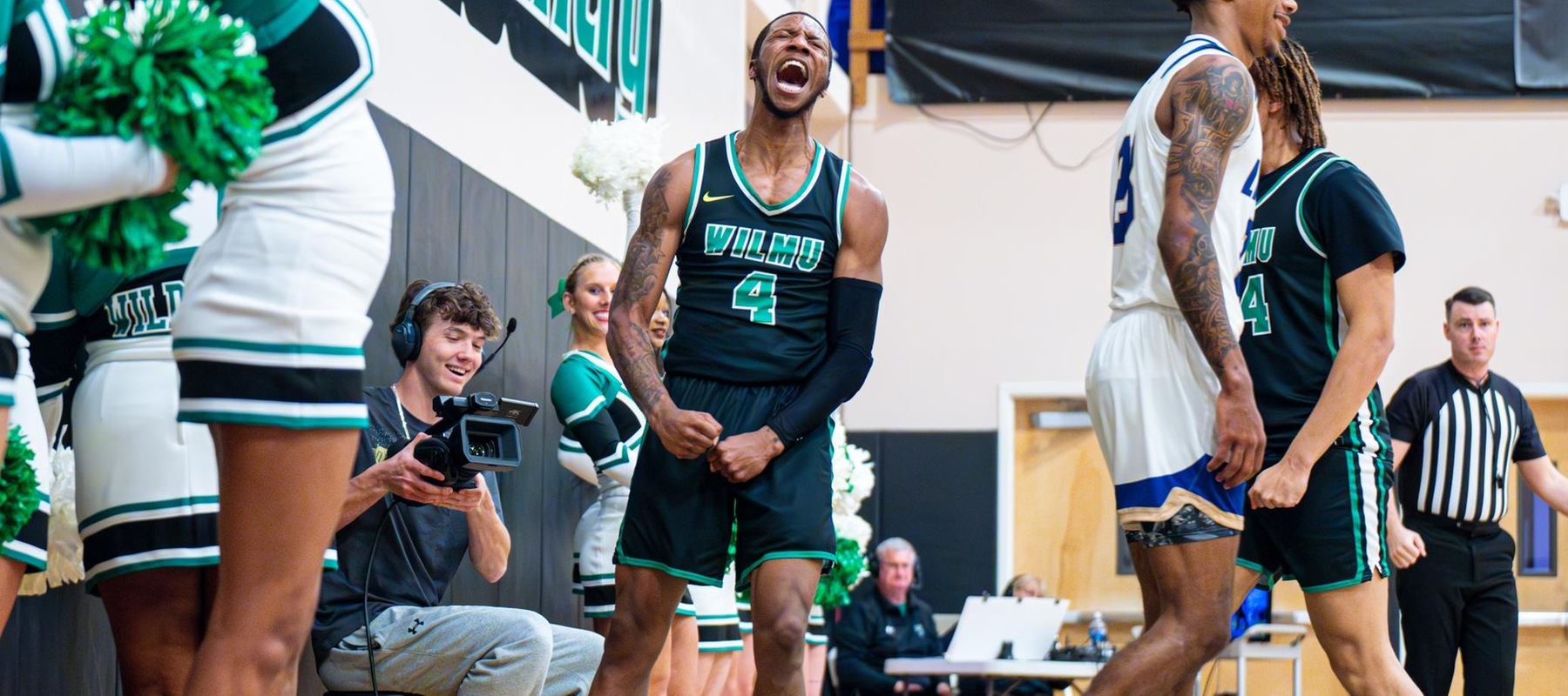 File photo of Taalib Holloman whose 22 points allowed him to cross the 1,000-career point milestone at Goldey-Beacom. Copyright 2024; Wilmington University. All rights reserved. Photo by Giovanni Badalamenti.