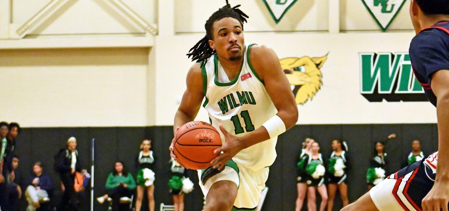 File photo of Tre Hawkins who led the Wildcats with 17 points at Millersville. Copyright 2024; Wilmington University. All rights reserved. Photo by Alea Javorowsky. November 13, 2024 vs. Shippensburg.