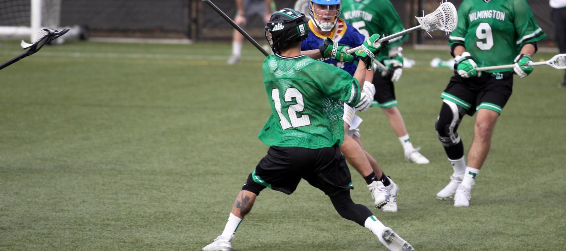 Copyright 2019; Wilmington University. All rights reserved. Photo of Chris Smith scoring a goal in the fourth quarter against SUNY Poly. Photo by Katlynne Tubo. March 15, 2019 vs. SUNY Poly.