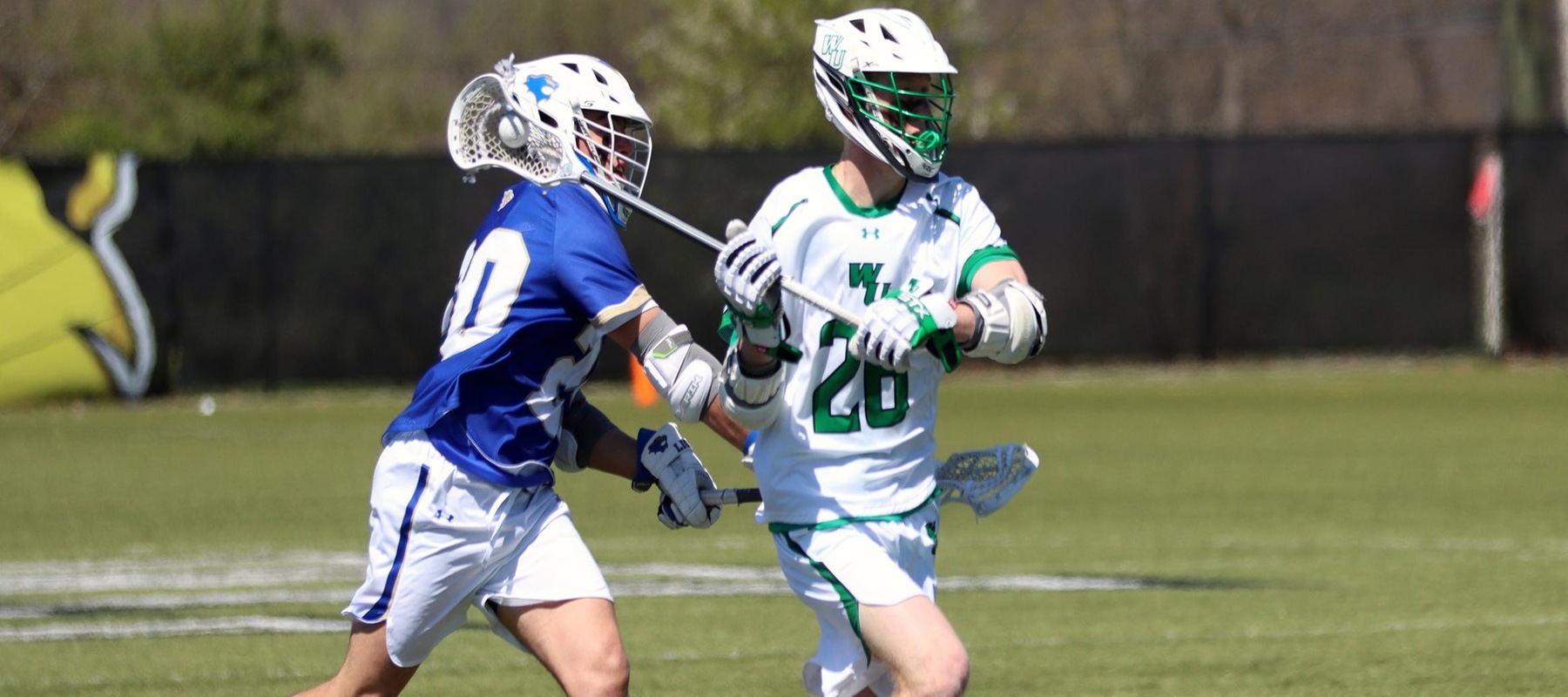 File photo of TJ Caton who had four goals and an assist against Felician, and had a game high six ground balls. Copyright 2022; Wilmington University. All rights reserved. Photo by Dan Lauletta. April 2, 2022 vs. Georgian Court
