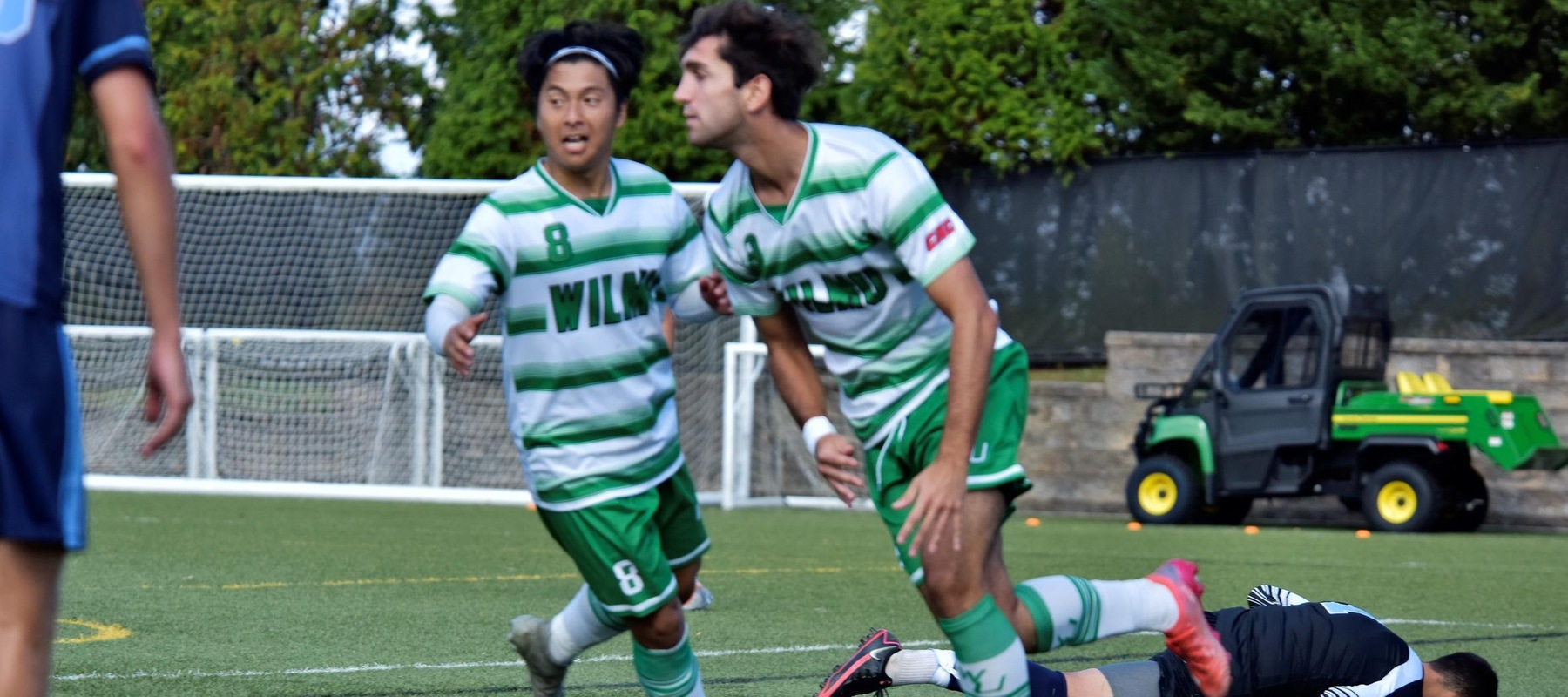 Photo of Pol Romero after scoring the game-winning goal in the 83rd minute against Jefferson. Copyright 2022; Wilmington University. All rights reserved. Photo by James Jones. November 1, 2022 vs. Jefferson in CACC Tournament Quarterfinal.