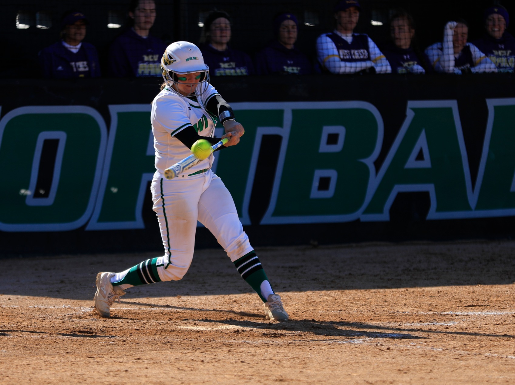 Copyright 2019; Wilmington University. All rights reserved. File photo of Lauren Lopez who set a new single game record with eight RBI at Holy Family. Photo by Chris Vitale. March 26, 2019 vs. West Chester.