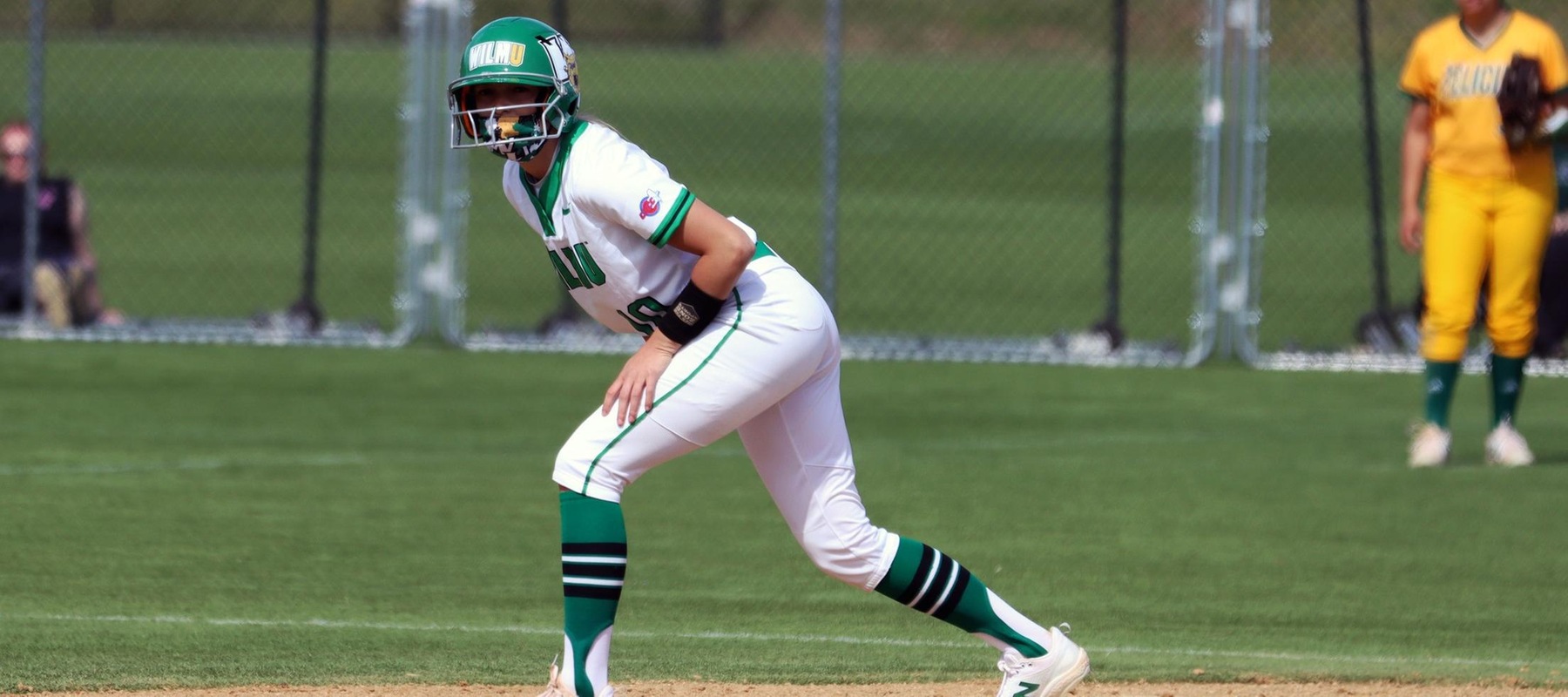 File photo of Sara Miller who batted 4-for-7 with a double and a triple and three RBI in the doubleheader against Jefferson. Copyright 2021; Wilmington University. All rights reserved. Photo by Dan Lauletta. March 27, 2021 at Felician.