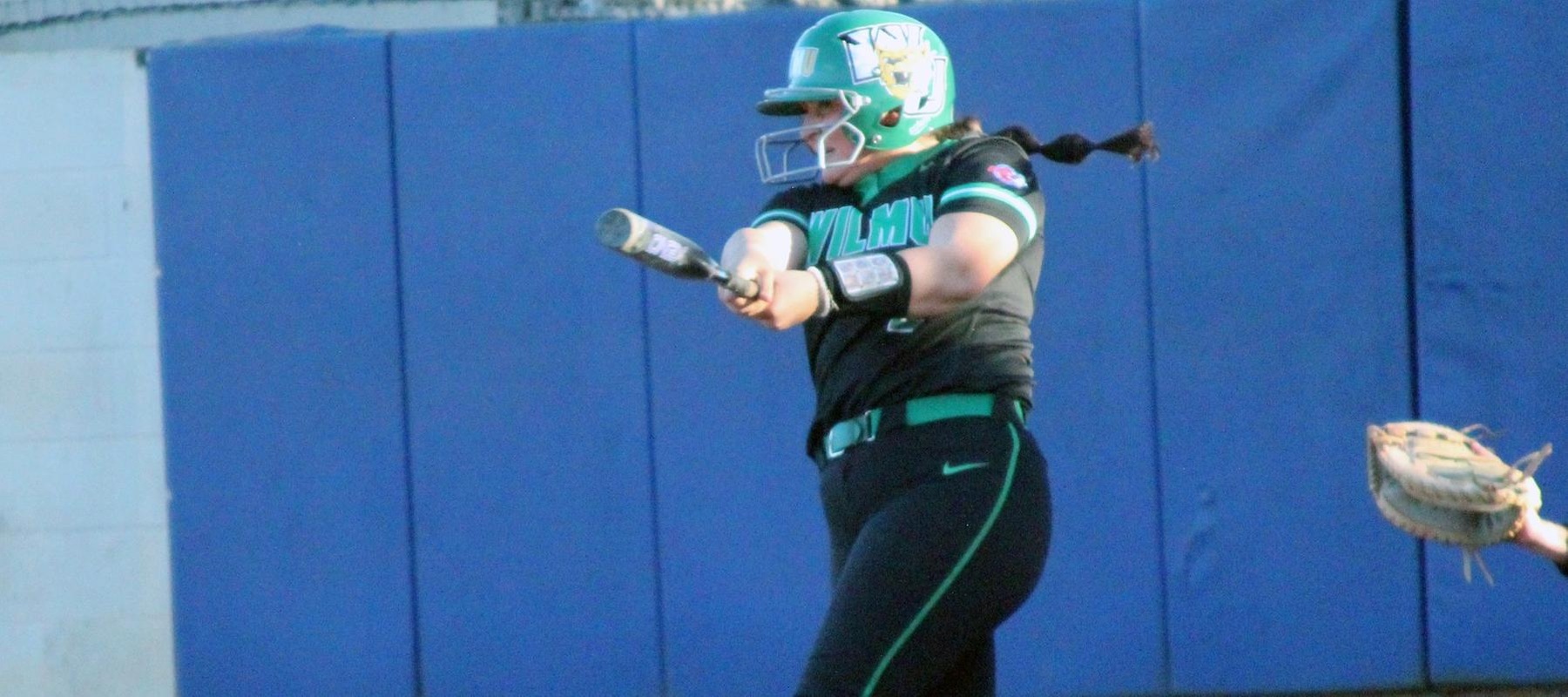 File photo of Lauren Lopez who hit a homer and had four RBI in a doubleheader against Holy Family. Copyright 2022; Wilmington University. All rights reserved. Photo by Erin Harvey. February 27 at Rollins.