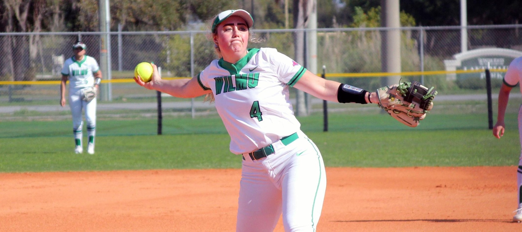 File photo of Haley Downin who earned her first win of the season against Davenport. Copyright 2022; Wilmington University. All rights reserved. Photo by Erin Harvey. February 28, 2022