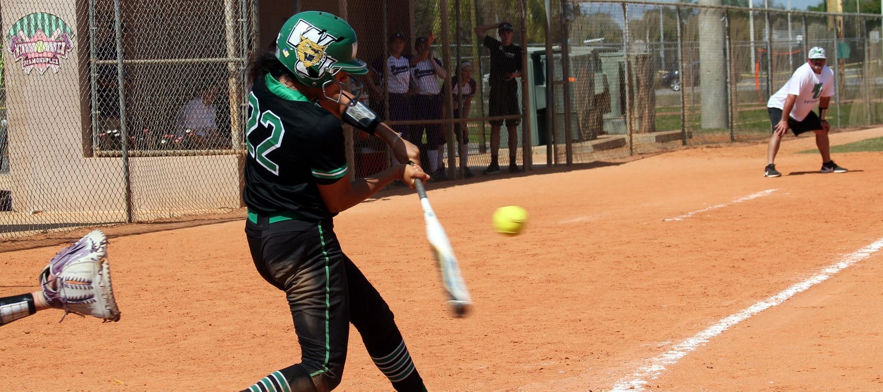 File photo of Gabbie Saucedo who had two hits in each game against West Chester. Copyright 2022; Wilmington University. All rights reserved. Photo by Erin Harvey. March 4, 2022.
