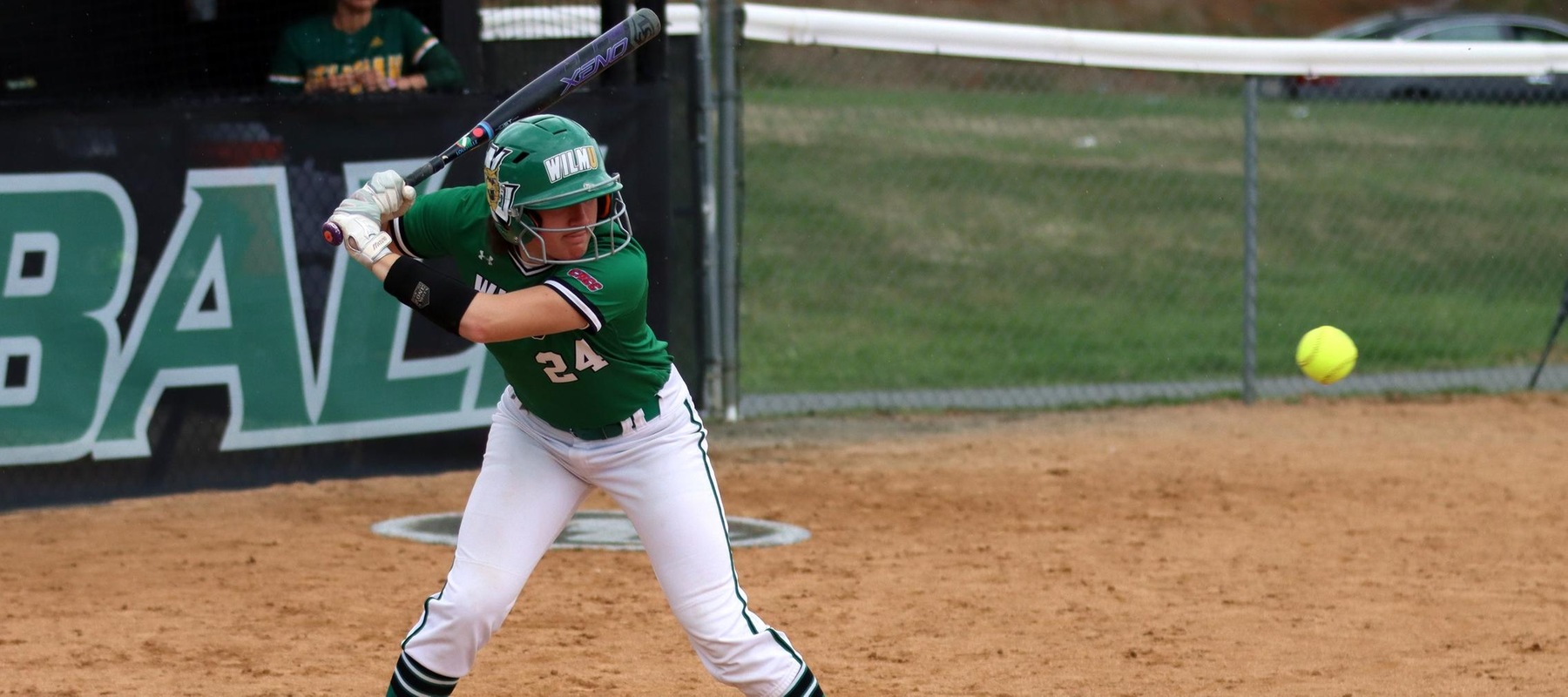 File photo of Emma Zimmerman who hit her first collegiate homer in game two against Georgian Court. Copyright 2022; Wilmington University. All rights reserved. Photo by Dan Lauletta. March 31, 2022 vs. Felician.