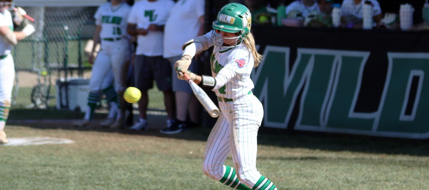 File photo of Lexi Moore who batted 4-for-8 with 3 stolen bases and 5 runs scored at Bloomfield. Copyright 2023; Wilmington University. All rights reserved. Photo by Dan Lauletta. April 4, 2023 vs. Jefferson.