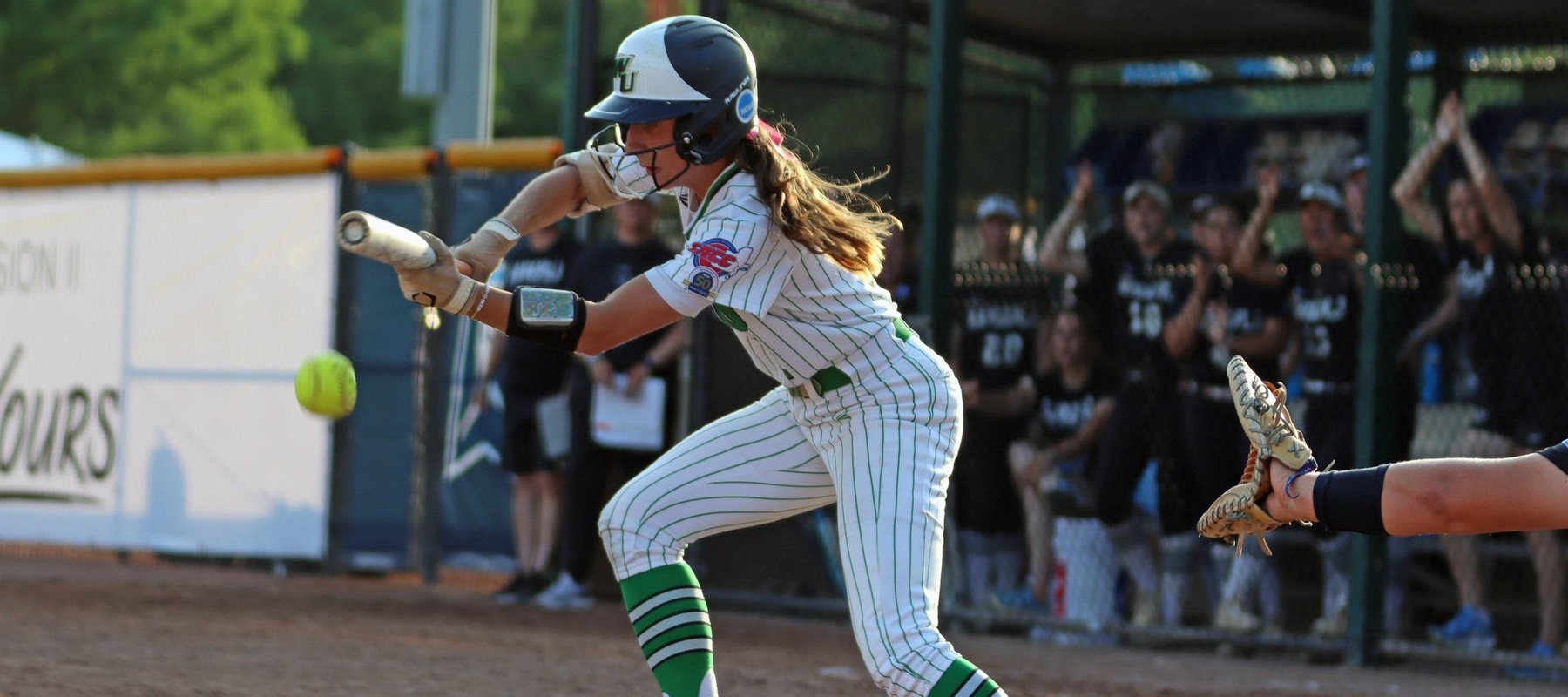 Lexi Moore had three hits and three stolen bases against Western Washington in the opening round of the Championships. Copyright 2024; Wilmington University. All rights reserved. Photo by Dan Lauletta. May 19, 2024 vs. Western Washington.