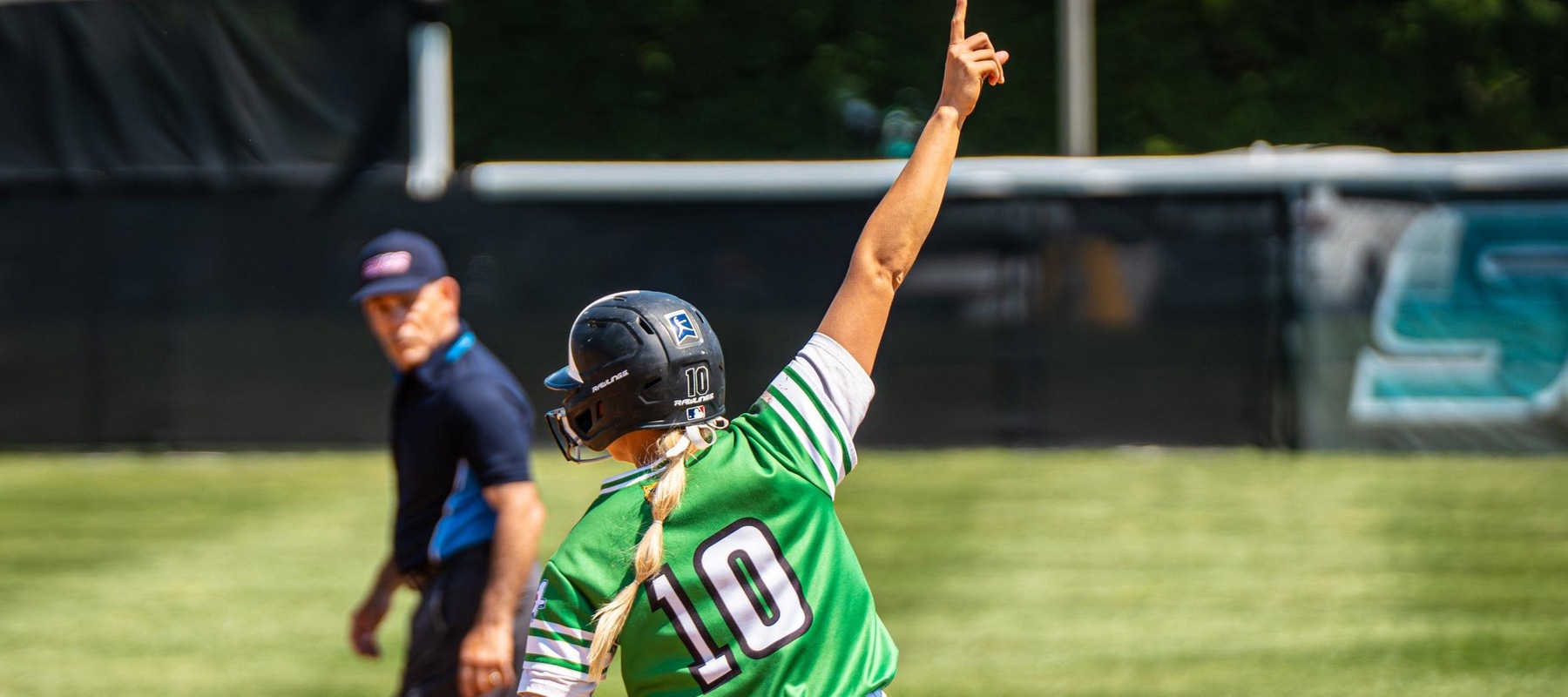 Sara Miller rounds the bases after her 23rd career homer, breaking the WilmU program record. Copyright 2024; Wilmington University. All rights reserved. Photo by Giovanni Badalamenti. May 2, 2024 vs. Bloomfield in CACC Tournament.