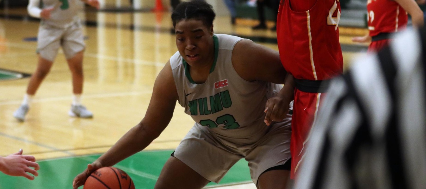File photo of Sabreen Muslim who tallied a double-double with 24 points and 12 rebounds at Staten Island. Copyright 2020. Wilmington University. All rights reserved. Photo by Dan Lauletta. February 4, 2020 vs. Chestnut Hill.