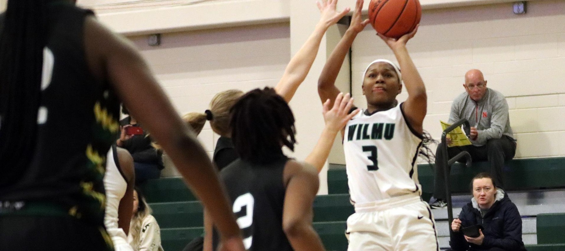 File photo of Jade Roberts who led the Wildcats with 15 points, five rebounds and three assists against Chestnut Hill. Copyright 2023; Wilmington University. All rights reserved. Photo by Dan Lauletta.