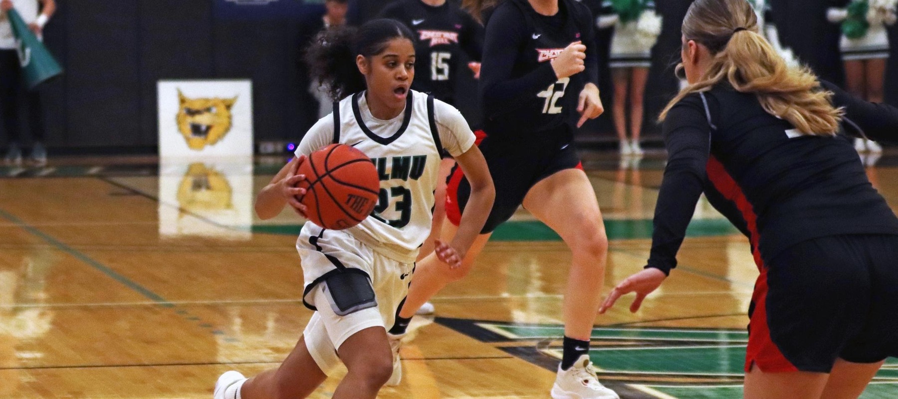 File photo of Mia Fuller who scored 14 points against Bluefield State. Copyright 2023; Wilmington University. All rights reserved. Photo by Dan Lauletta. November 29, 2023 vs. Chestnut Hill.