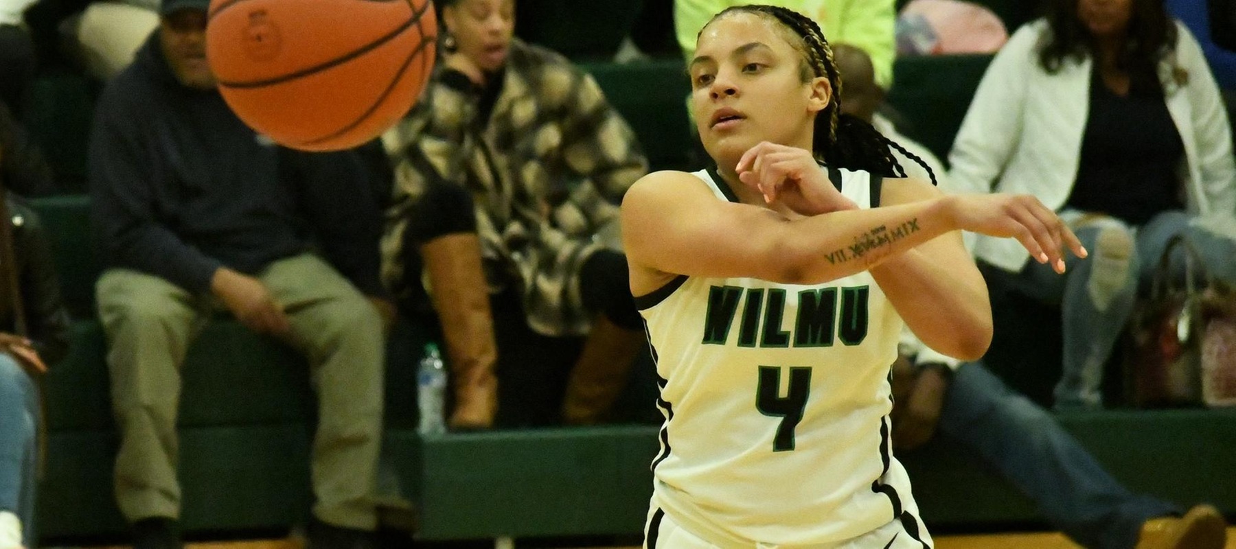 File photo of Amber Washington who scored 20 points and grabbed 8 rebounds at Caldwell. Copyright 2024; Wilmington University. All rights reserved. Photo by Alea Javorowsky. January 23, 2024 vs. Goldey-Beacom.